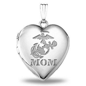 Marine Mom Heart Locket