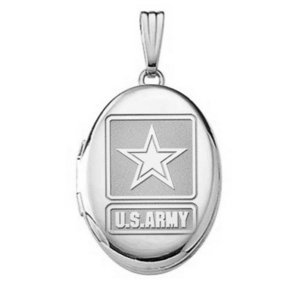 Sterling Silver Oval Army Picture Locket