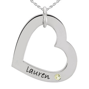 One Birthstones Heart Pendant