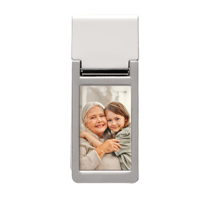Stainless Steel Rectangular Photo Engraved Money Clip
