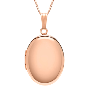 Rose Gold Plated Classic Oval Photo Locket