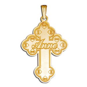 Personalized Cross with  Script Name  Etched