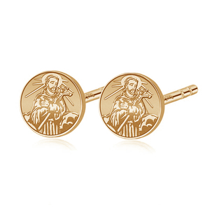Pair of Saint Francis of Assisi Stud Earrings