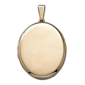 Solid 14k Yellow Gold Large Oval Photo Locket