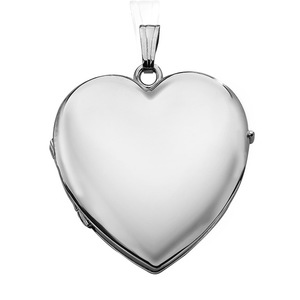 14K White Gold Heart Four Photo Locket