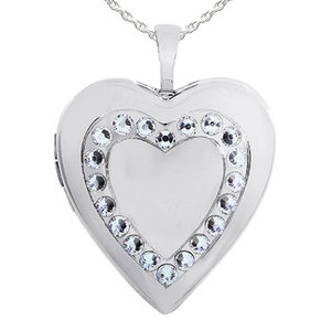 Swarovski Crystal Heart Photo Locket