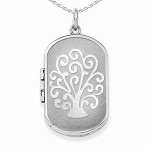 Sterling Silver Tree of Life Dog Tag Photo Locket