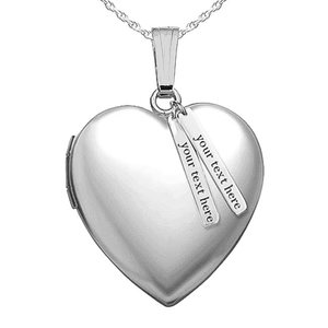 Heart Photo Locket with Personalized Tabs