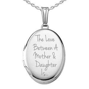 The Love Between A Mother   Daughter Is    Oval Photo Locket