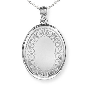 Floral Oval Photo Locket