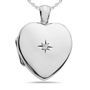 Diamond Heavy Weight Heart Photo Locket