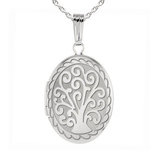 Tree of Life Oval Photo Locket