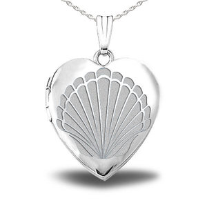 Seashell Heart Photo Locket