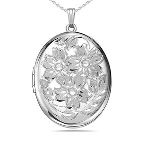 Sterling Silver Large Oval Photo Locket