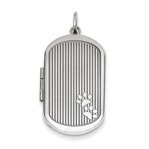 Dog Paw Print Dogtag Locket