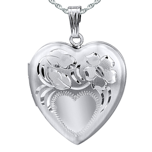 Floral Design Heart Photo Locket