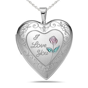  I Love You  Heart Photo Locket