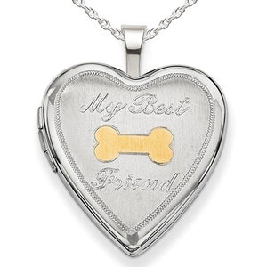 My Best Friend Dog Bone Heart Photo Locket