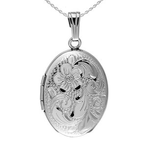 Floral Oval PHoto Locket