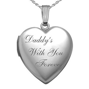 Daddys With You Forever Heart Photo Locket