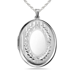 Sterling Silver Large Oval Photo Locket