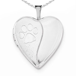 Paw Print Heart Photo Locket