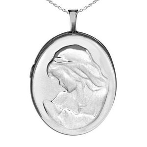 Mother and Child Oval Photo Locket