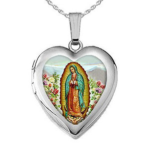 Our Lady Of Guadalupe Heart Photo Locket