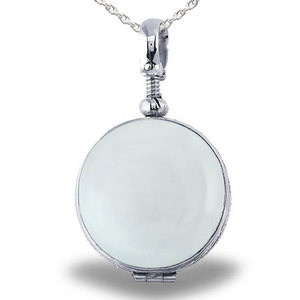 Glass Greek Key Rim Round Photo Locket