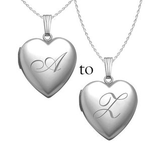 English Style Initial Heart Photo Locket