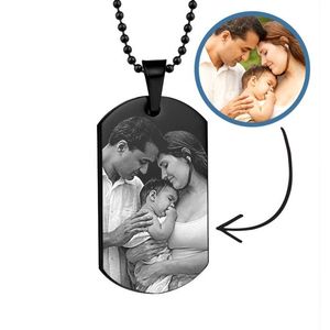 Black Stainless Steel Laser Photo Dog Tags