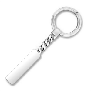 Engravable Sterling Silver Keychain