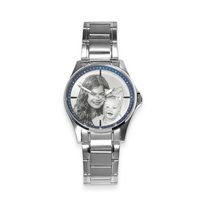 Men s Hologram Photo Stainless Watch Blue Dial