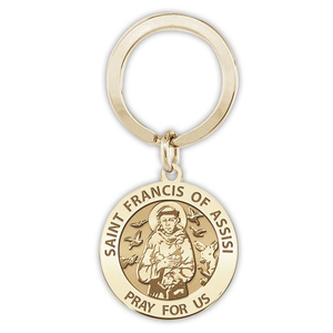 Saint Francis Religious Engravable Keychain