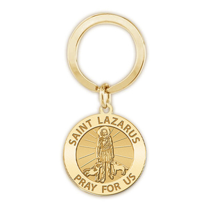 Saint Lazarus Religious Engravable Keychain