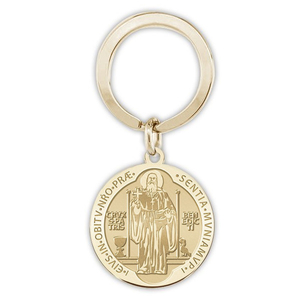 Saint Benedict Jubilee Religious Engravable Keychain